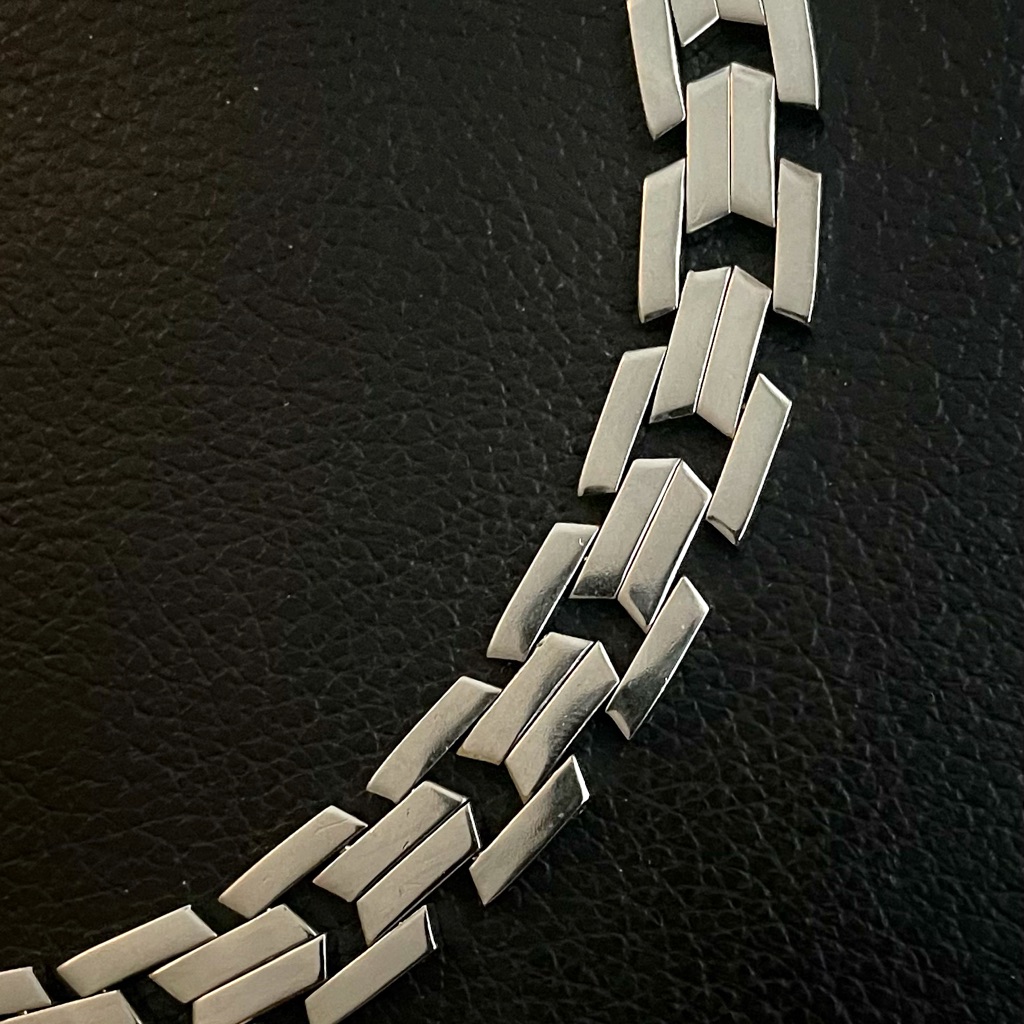 Vintage .925 Sterling Silver One Of A Kind Rectangular Multi Link Arrow Bracelet